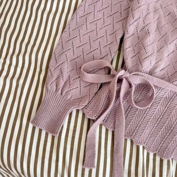 Lavender Tie Cardigan - Picture 3 of 3